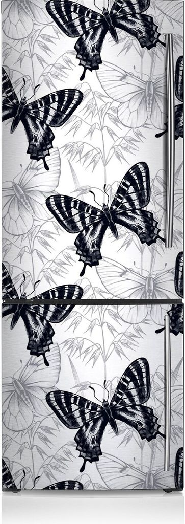Kühlschrankfolie Aufkleber Kühlschrankmagnete Dekoration Kühlschrankfolie 60x205 cm - Schmetterlinge zeichnen.