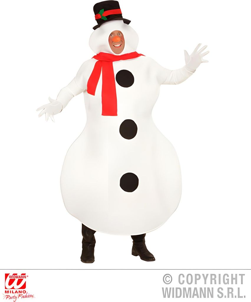 WIDMANN S.R.L. Plüschkostüm Schneemann Kostüm und Nase, M - L