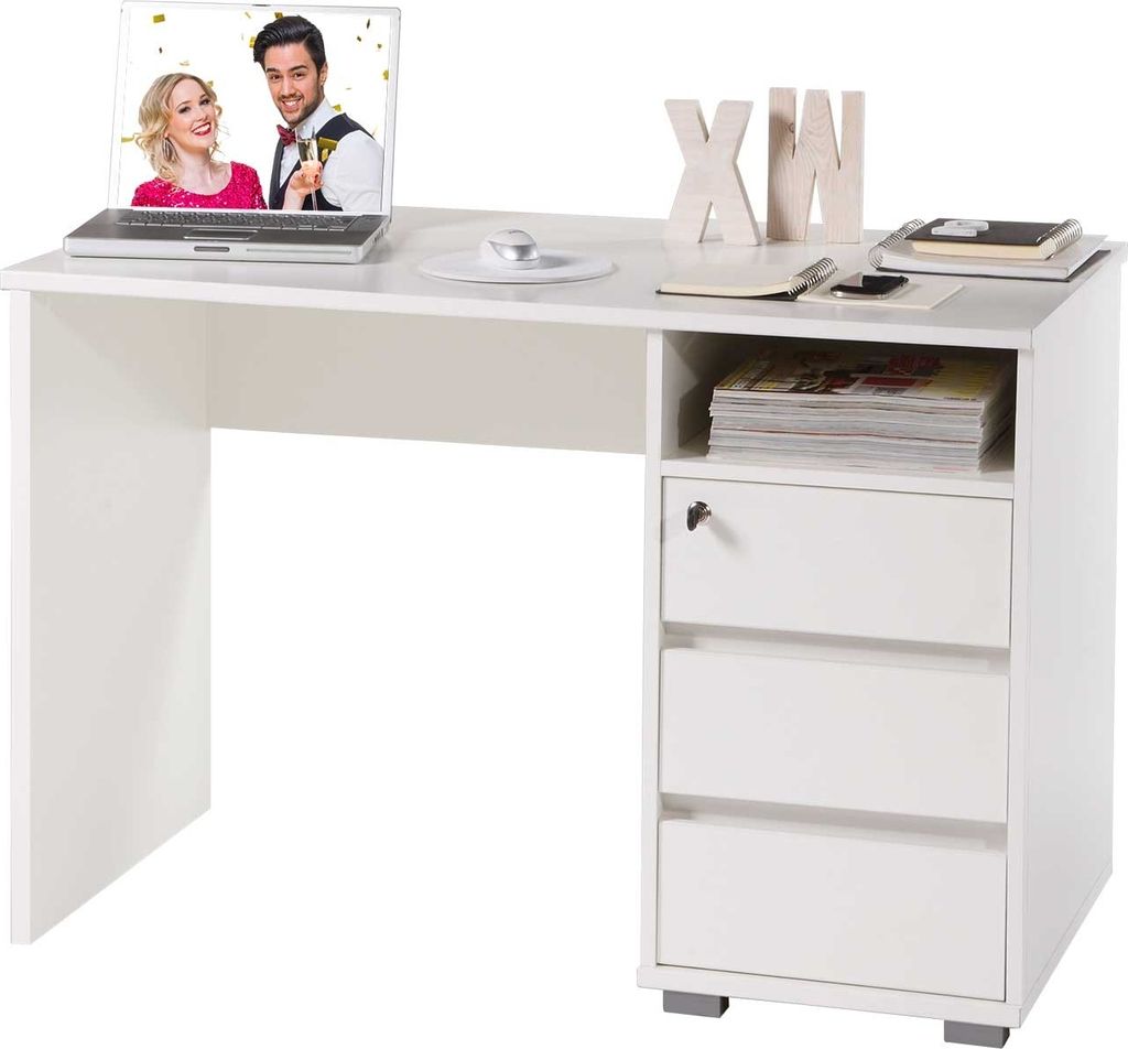 Schreibtisch - Weiß - 110 x 65 cm - 1 Ablagefach - 3 Produktbild 