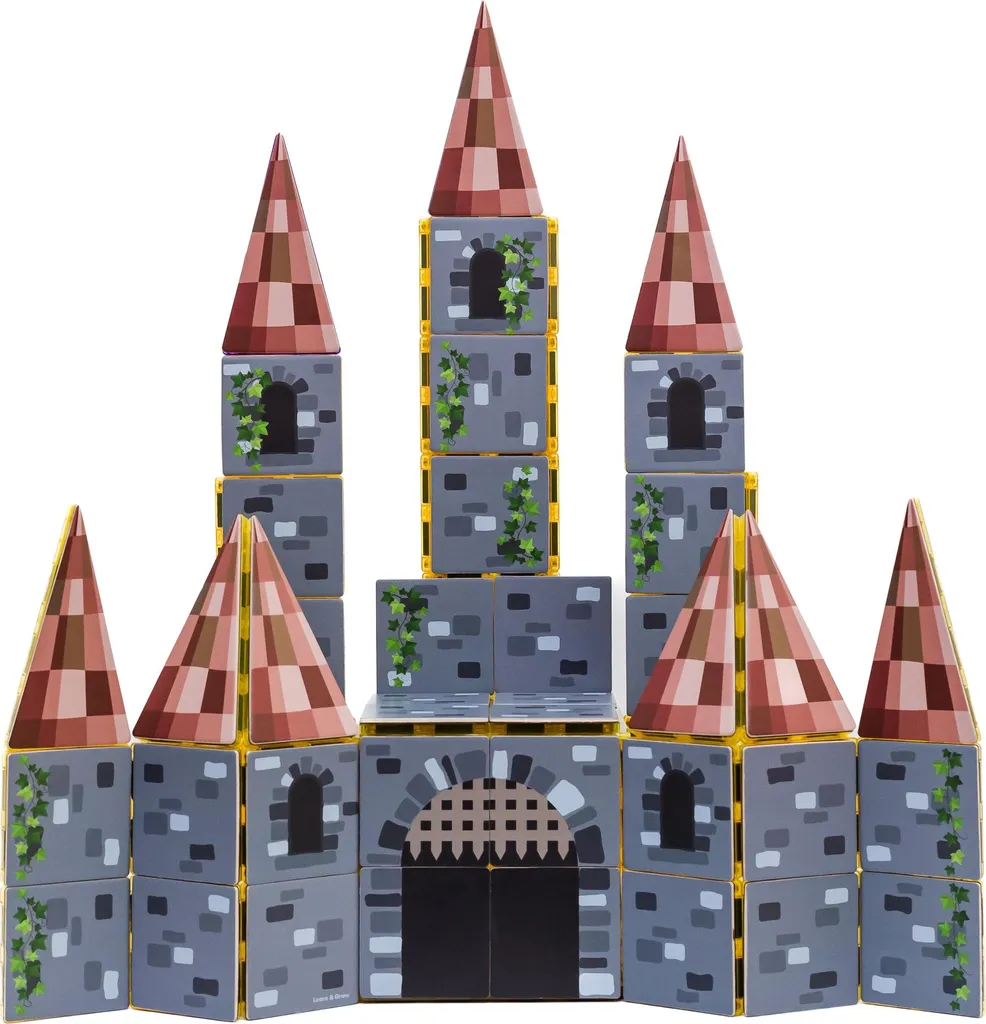 Tuiles Magnétiques Château - Jeu Éducatif STEM 40 Pièces pour Enfants