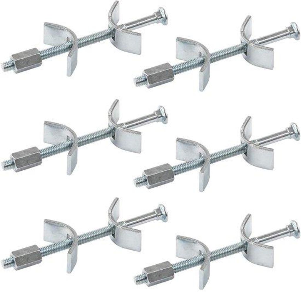 Werkbladconnectoren-Set - Roestvrij staal - Meubel - Paneel - Set van 6 - Zilver - 100 mm - Montage für Küchen- und Bararbeitsplatten.