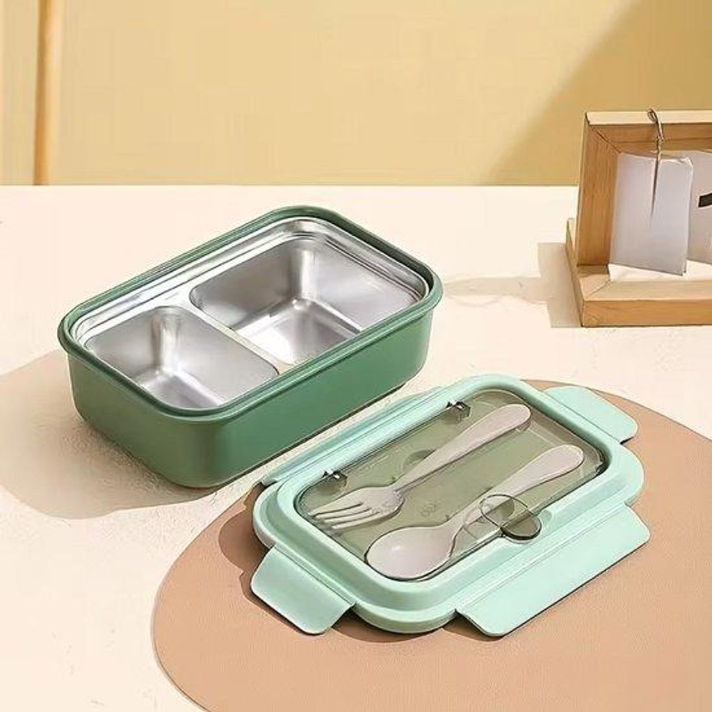 Isolierende Lunchbox aus Edelstahl (304), mehrfach geteilt, um Lebensmittel frisch zu halten, ideal für Büroangestellte und Studenten.