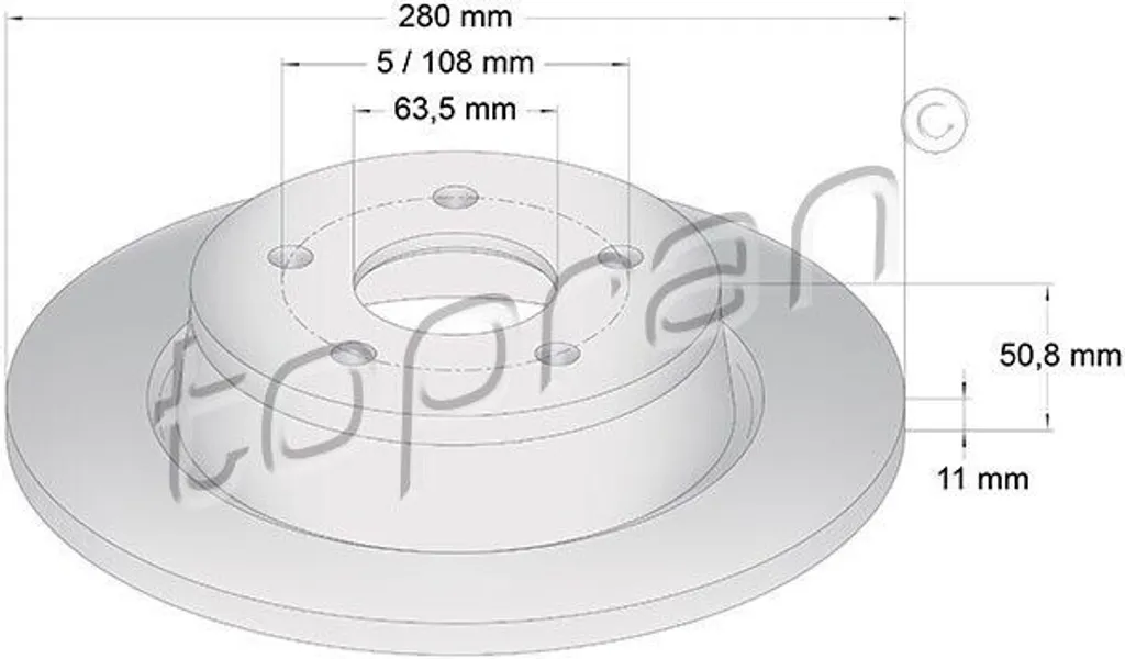 Stopper les vibrations : Disque de frein TOPRAN 304 249 pour Ford