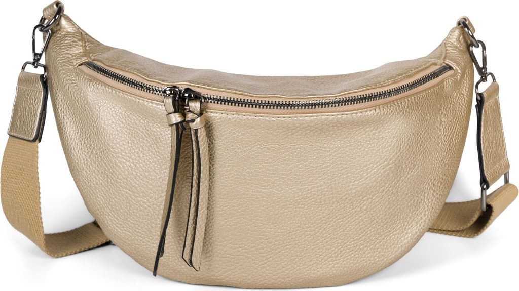 styleBREAKER Damen Halbmond Schultertasche groß | Crossbody Umhängetasche Handtasche mit 2 Wege Reißverschluss & verstellbarem Schultergurt 37 x...