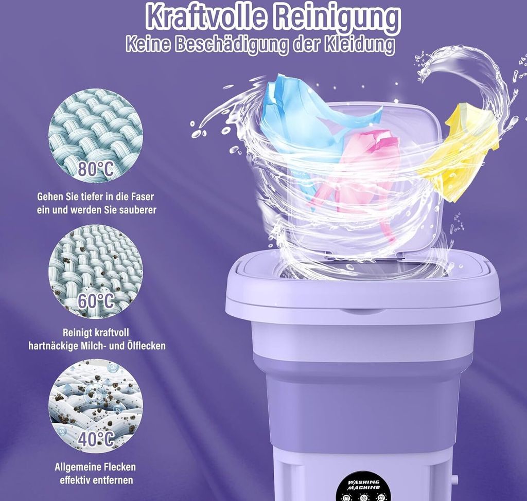 Mini Waschmaschine, 11L Kapazität Tragbare Faltbare Produktbild 5