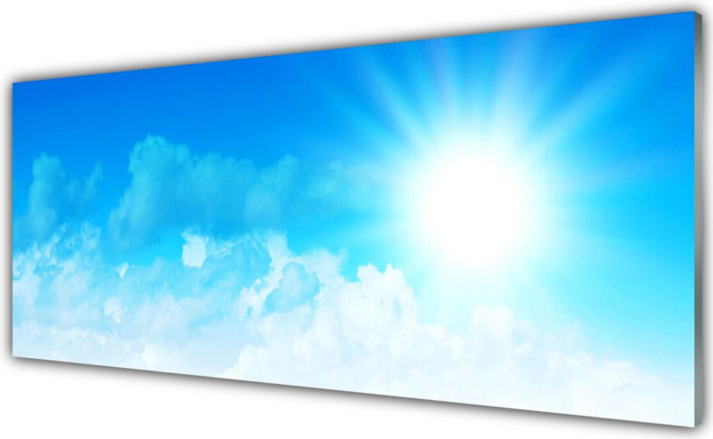 Küchenrückwand aus Glas 125x50cm Spritzschutz Sonne Himmel Landschaft