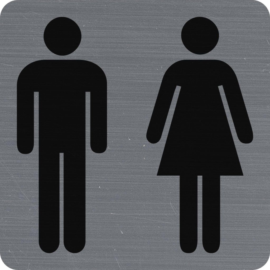Exacompta Hinweisschild selbstklebend Toilette Damen/Herren 75x75 cm Grau 67178E