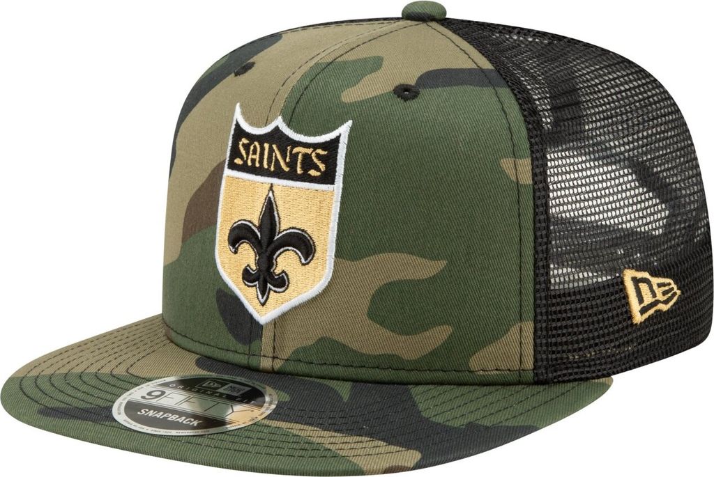 Throwback New Orleans Saints Mesh 9Fifty Snapback Cap wood