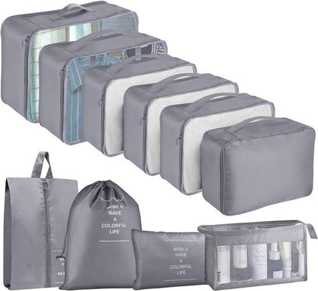 Reiseorganizer - 10 Stücke - Grau
