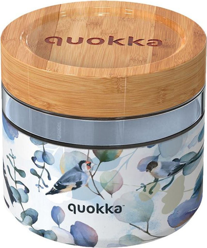 Quokka, voedselcontainer van 820 ml, met vogelmotief en Productafbeelding 