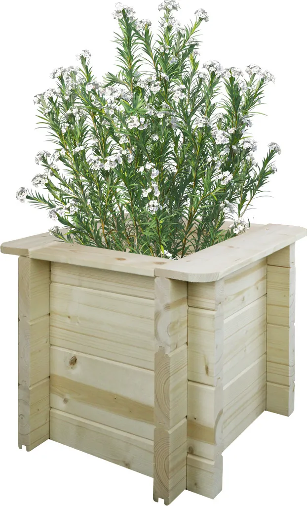 Jardinière en Bois de Pin Robuste 38 cm pour Potager et Fleurs de Balcon