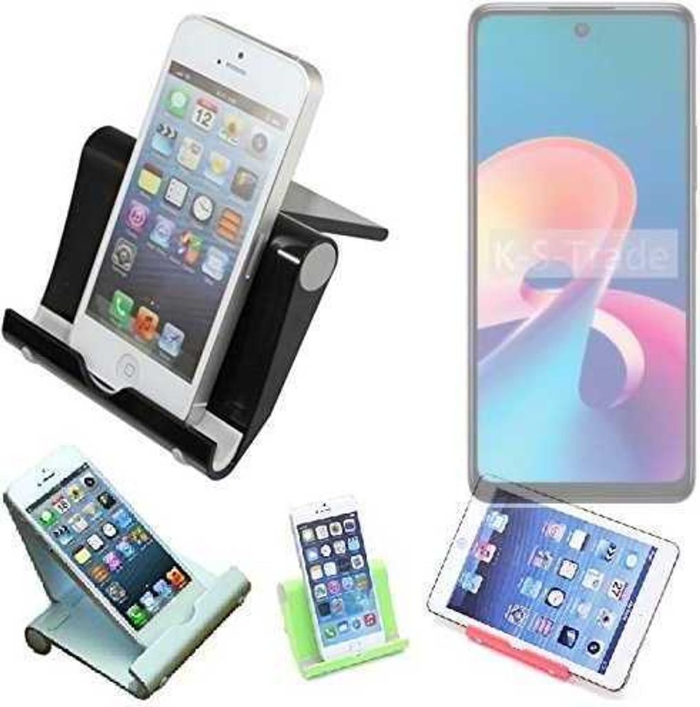 K-S-Trade Handy-Ständer kompatibel mit TCL 50 XE 5G faltbarer Tischständer Smartphone Tablet Halterung Reise