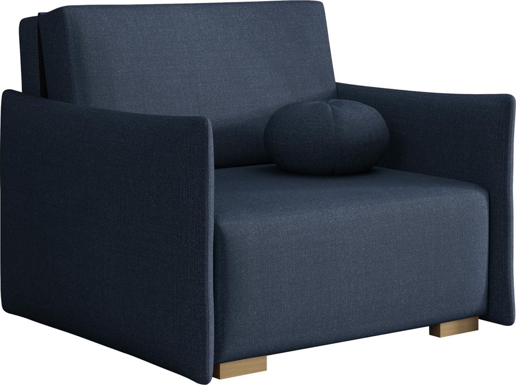 MIRJAN24 Sofa Viva Glov I, Schlafsofa mit Bettkasten und Schlaffunktion, Holzfüße, inkl. Kissen (Farbe: Soul 15)