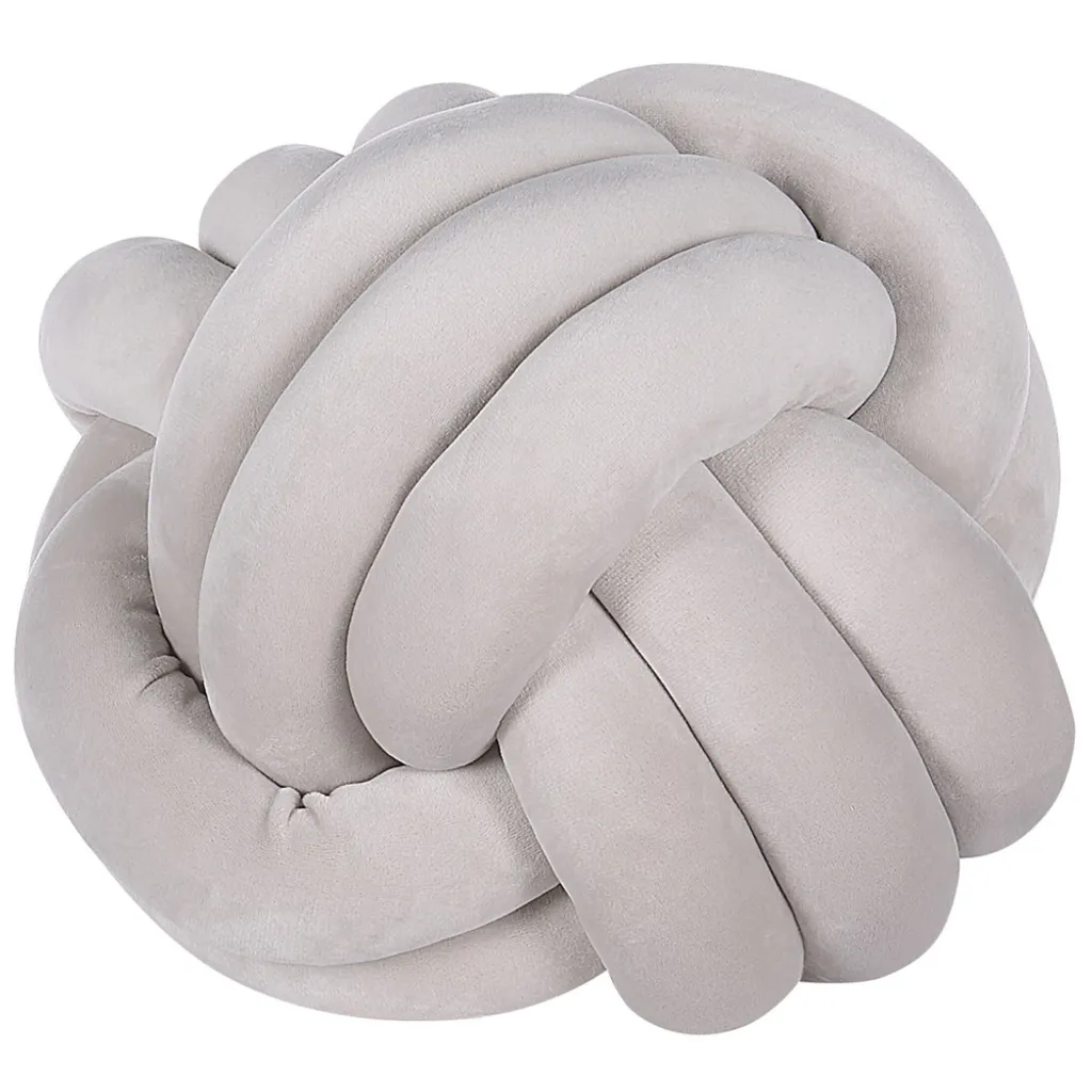 Coussin noué gris 30 x 30 cm MALNI - Oreiller décoratif design tressé