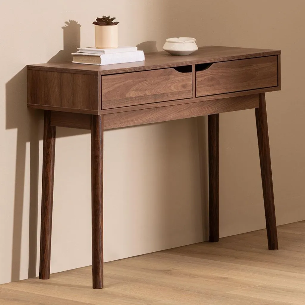 Table murale peu encombrante 100 cm noyer Meora pour petit studio