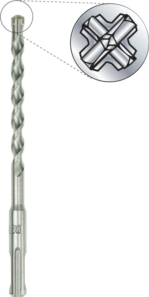 Punta DEDRA SDS+ Quatro 28x410/350 per Calcestruzzo Armato - WPQ2841