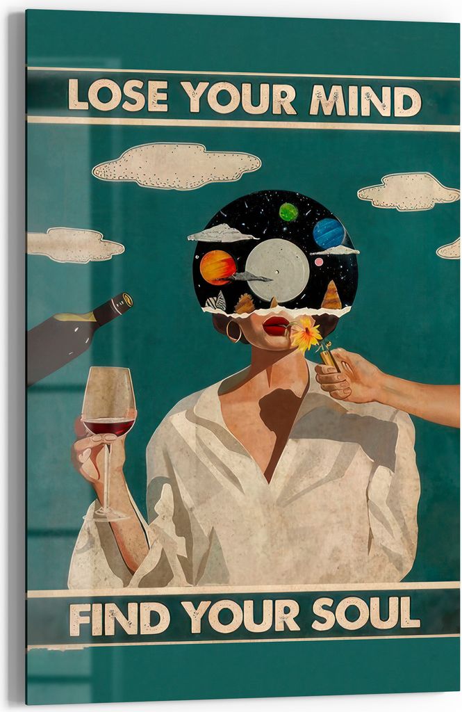 DEQORI Glasbild Echtglas 60x90 cm 'Kosmische Erkenntnis' Wandbild Bild modern Deko