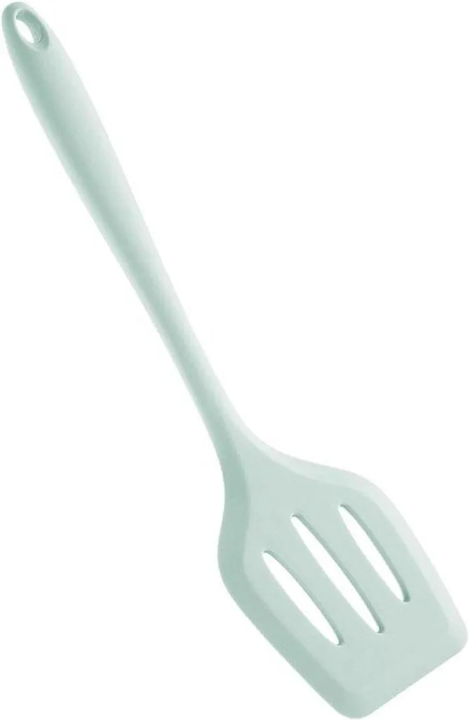 Spatule poisson silicone verte extra-longue antiadhésive de 35cm
