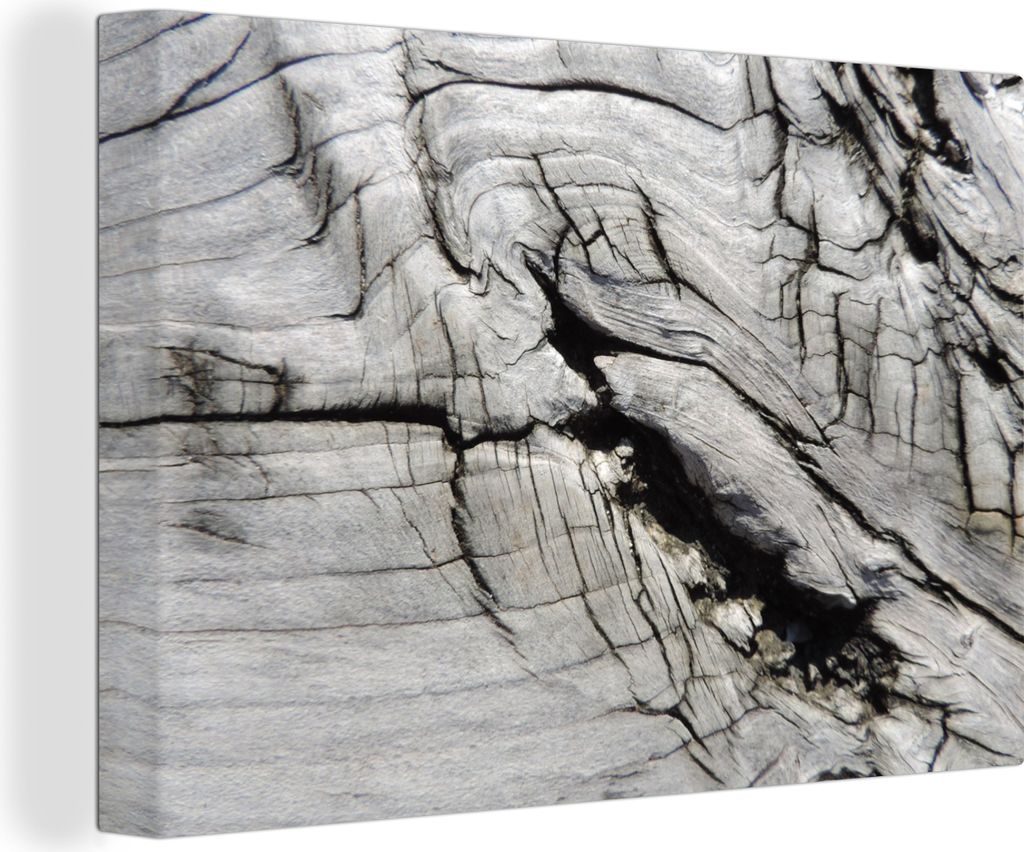 OneMillionCanvasses - Leinwandbilder - 140x90 cm, Nerf - Weiß - Holz - Baumstamm, Wandbilder Kunstdruck Wanddekoration - Foto auf Leinwand - Gem...
