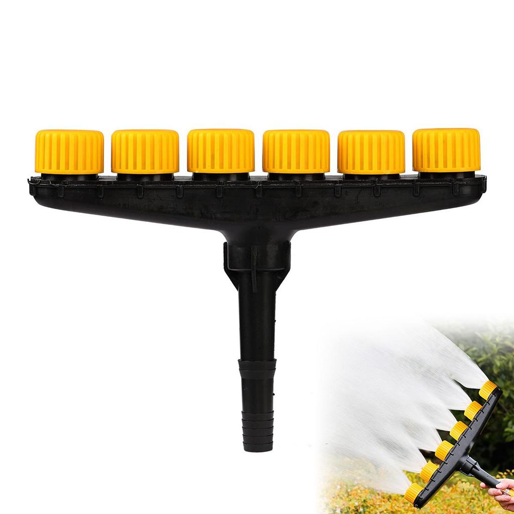 6-Kopf Garten-Sprinkler für Hochdruck-Bewässerung, Einstellbarer Multikopf-Sprüher für Gartenschlauch, Nebeldüse für Gemüse & Pflanzen,Schla...