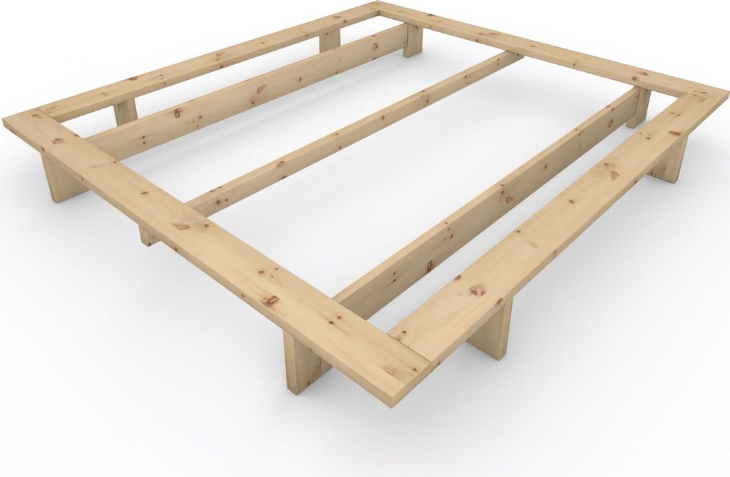 Massivholzbett im japanischen Stil "Komorebi" 180x200 Zirbe