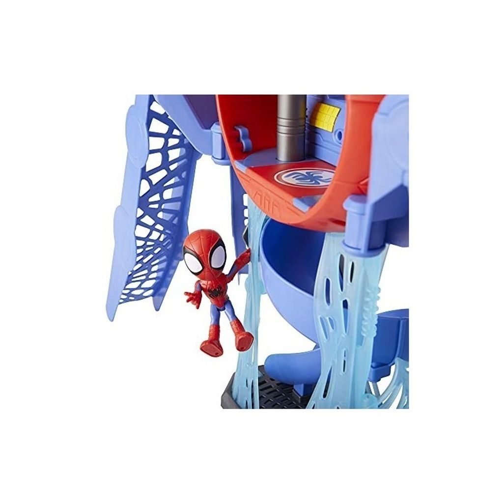 Marvel Spidey Web-Quartier Spielset – Mit Spidey-Figur, Fahrzeug, Lichtern & Sounds, 68 Cm
