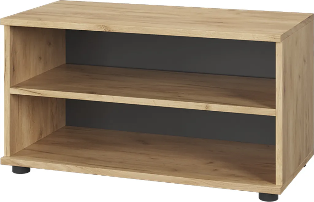 Petit Meuble de Rangement Vicco Berno 2 Compartiments Chêne et Anthracite