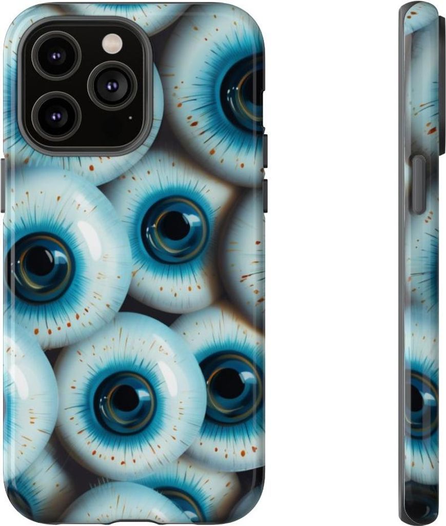 Glänzendes Design mit blauen Augen – Hülle Kompatibel mit iPhone 14 Pro Max