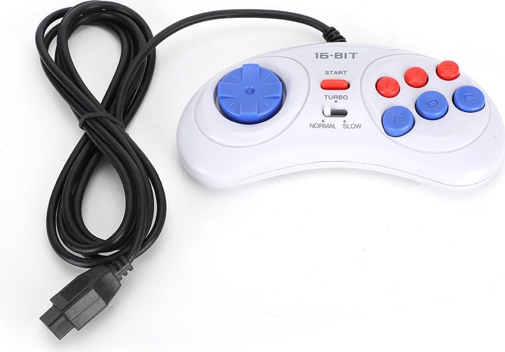 16Bit 9-Pin Mini Handheld-Spielekonsole Ergonomischer Gaming-Controller Weiß für Sega