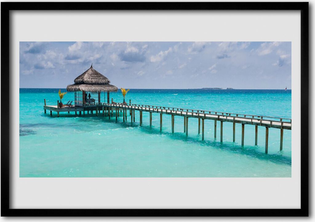 Bild 70x50 MDF-Rahmen Wandkunst Sea Bridge Architektur