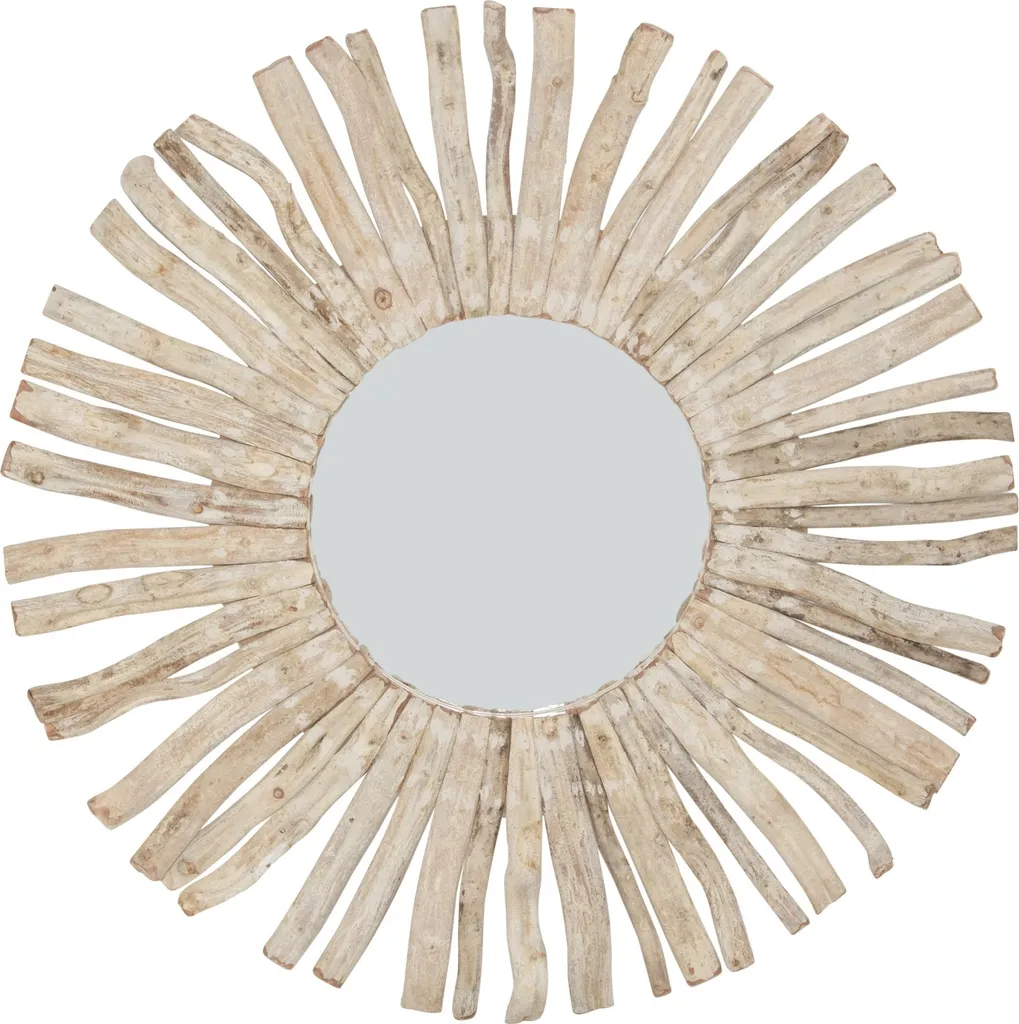 Agrandir l'Espace avec ce Miroir Mural Rond 100cm en Bois et Lianes