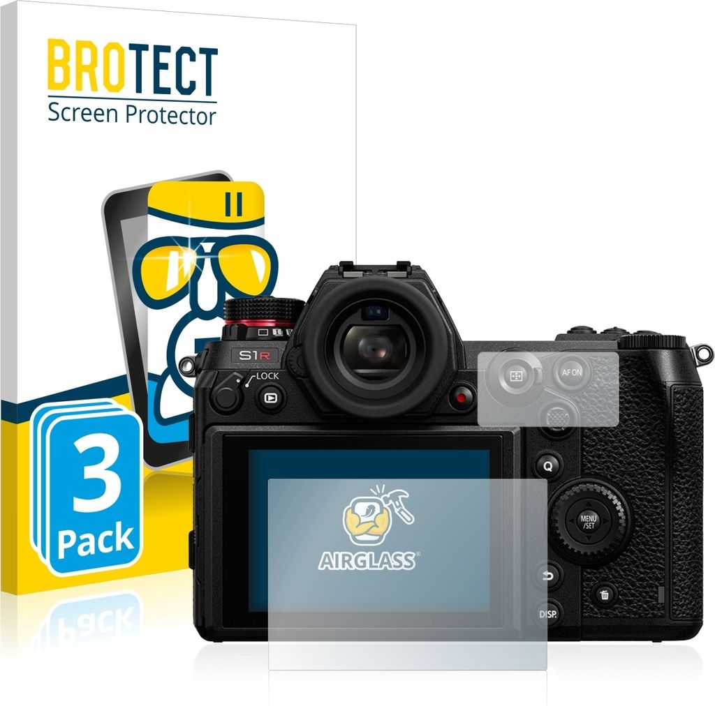 3x BROTECT Schutzglas für Panasonic Lumix DC-S1R Schutzfolie Panzer Folie Glas Display Schutz klar