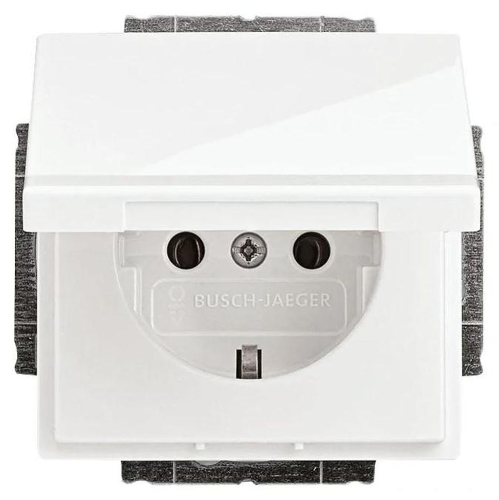 Busch-Jaeger 20 EUK-84, CEE 7/3, 2P+E, Weiß, 250 V, 16 A, Produktbild 