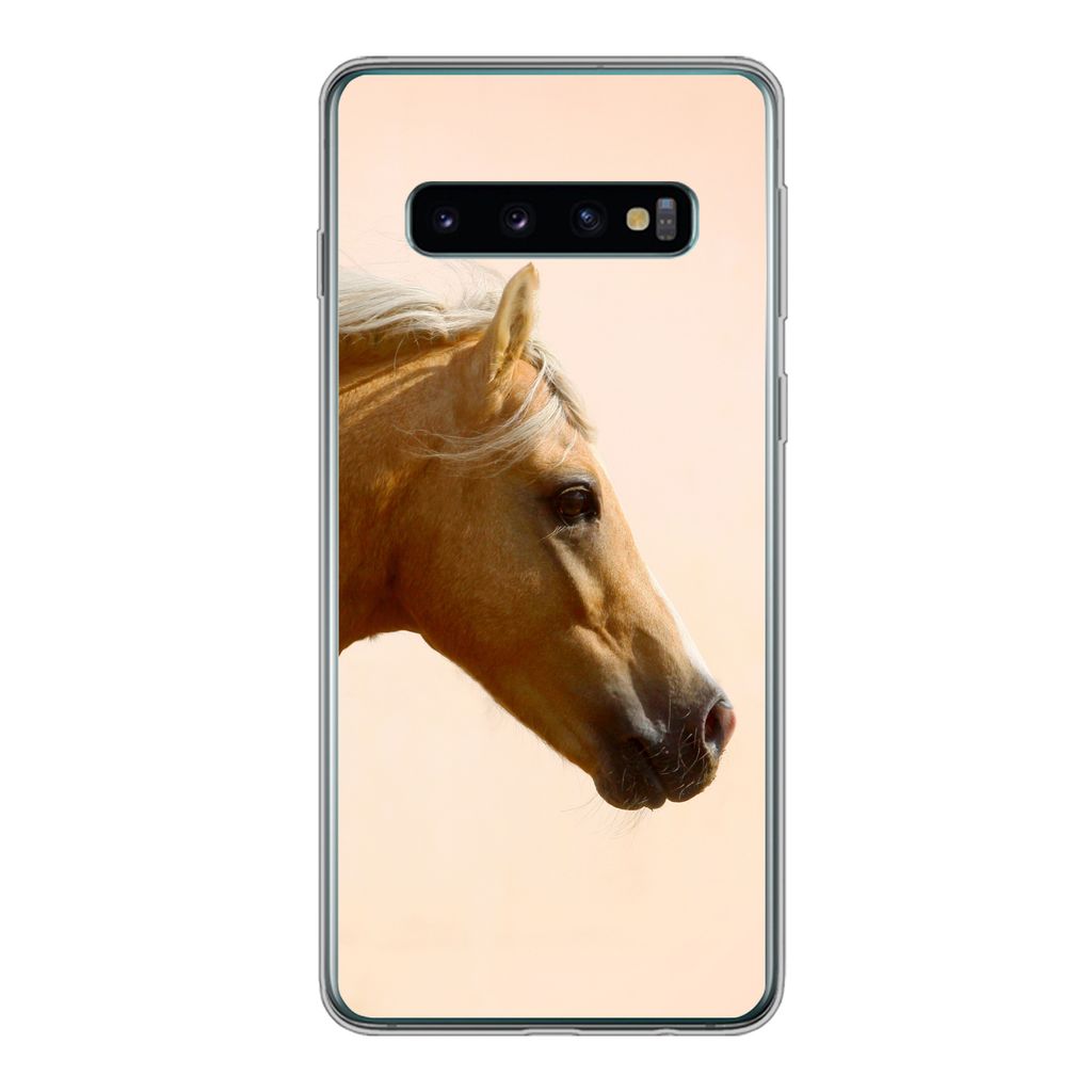 MuchoWow Handyhülle Schutzhülle Hülle für Samsung Galaxy S10 Pferd - Licht - Luft Silikon Softcase Handy Hülle - Handytasche