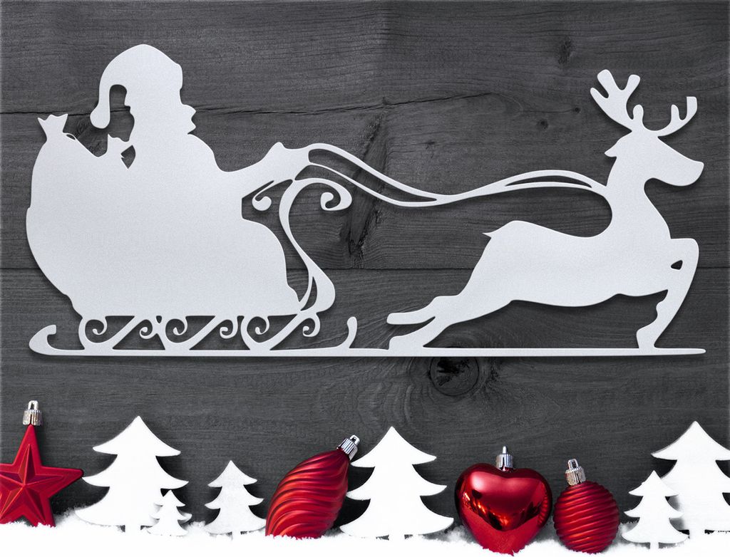 Weihnachtsschlitten Schild Weihnachtsdeko Gartendeko Innen Produktbild 