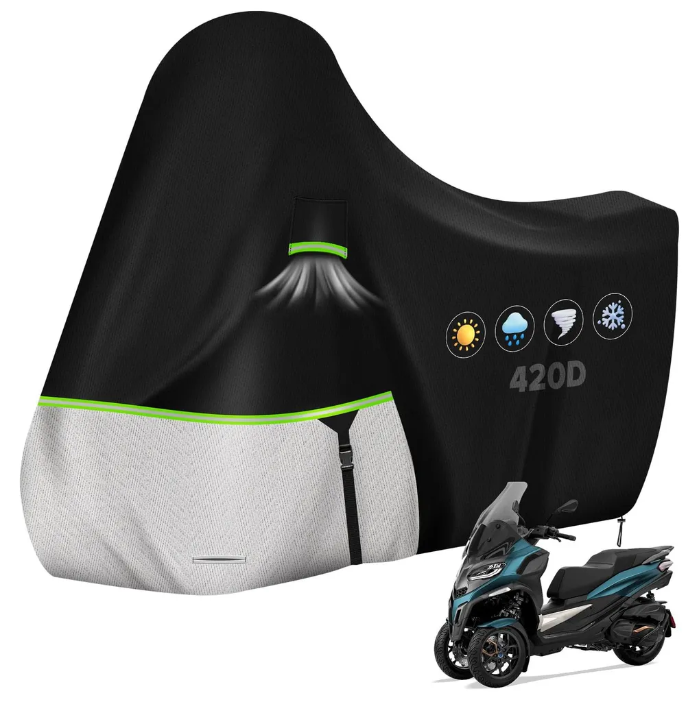 Housse Moto Piaggio MP3 400 500 Sport, Bâche 420D Oxford Imperméable