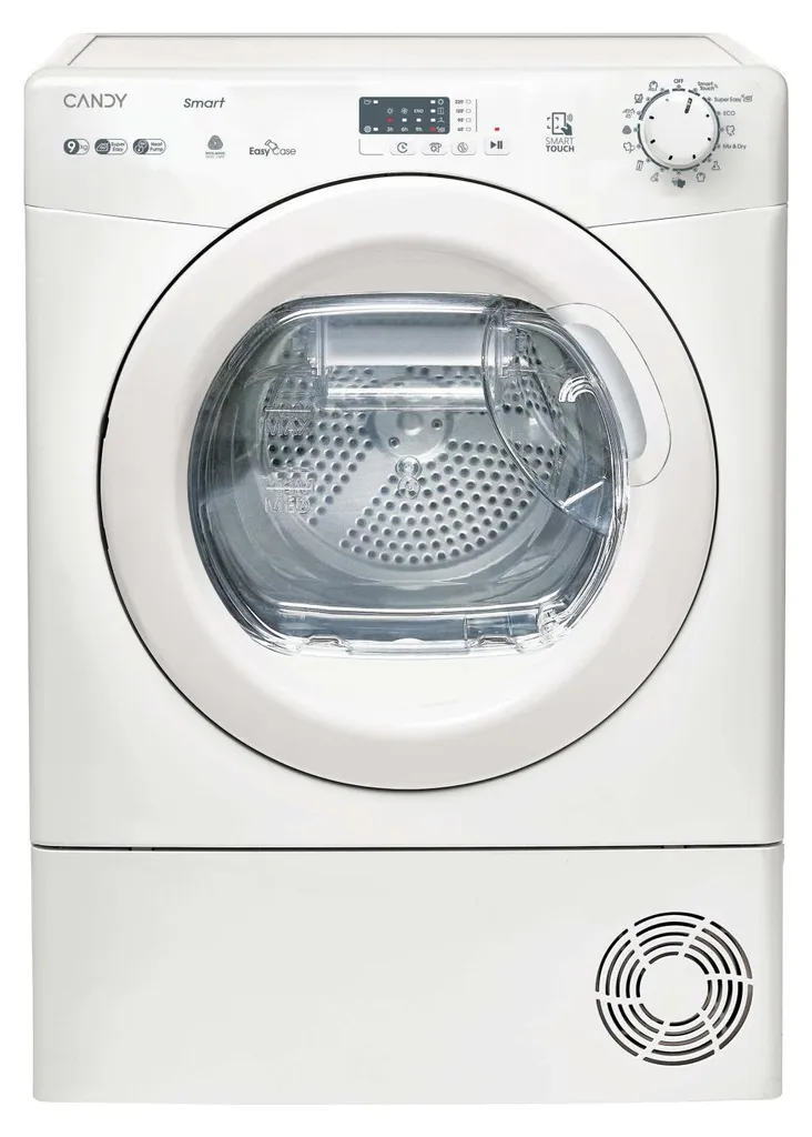 Sèche-linge connecté 9kg Candy pour famille - Pompe à chaleur Blanc