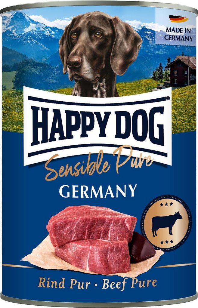 HappyDog 400gx6 Sensible Pure Germany Rind
