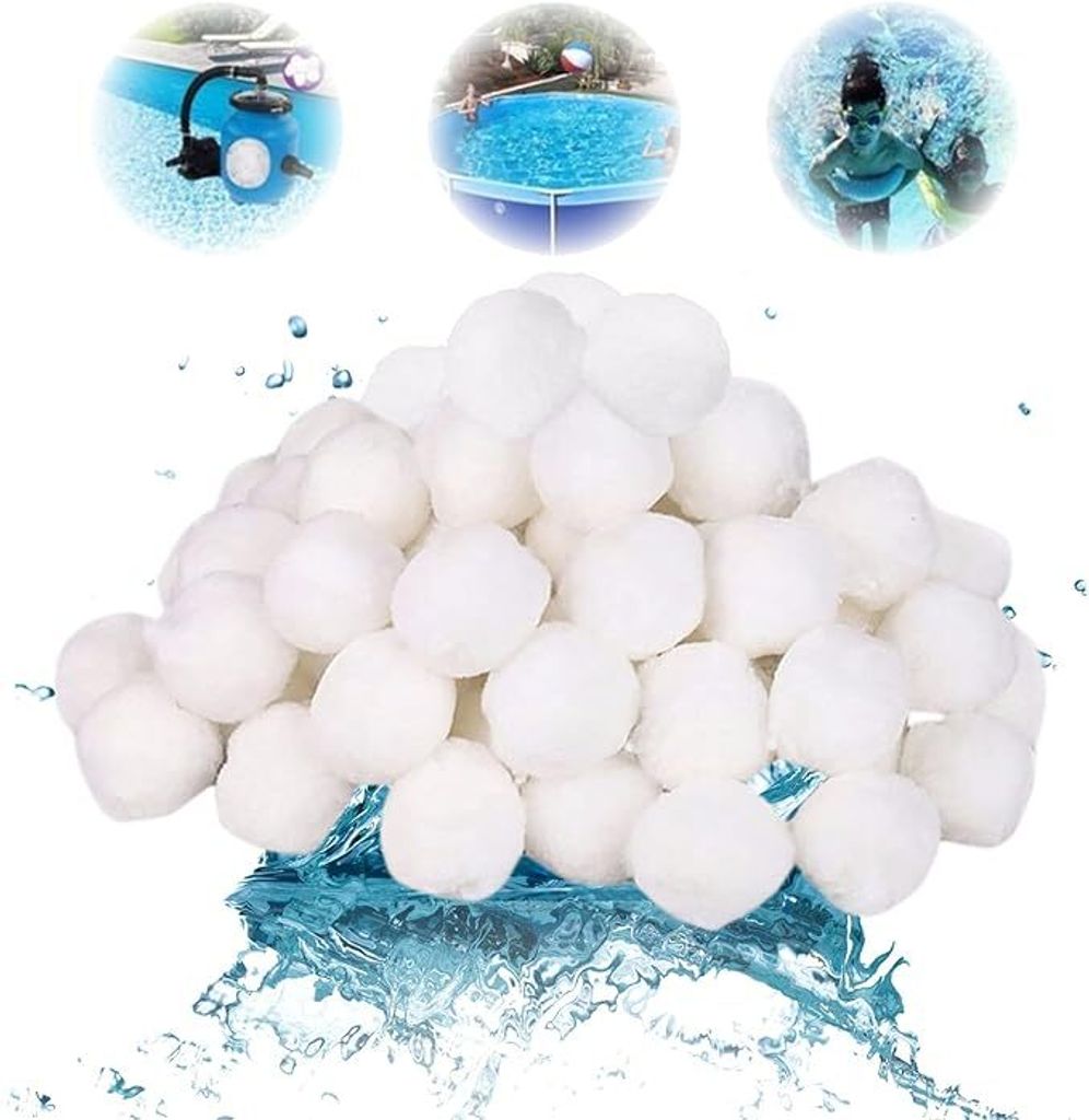 2,8 lbs Pool-Filterbälle, Pool-Filtermedium für Pool-Sandfilter (entspricht 100 lbs Pool-Filtersand), weiß