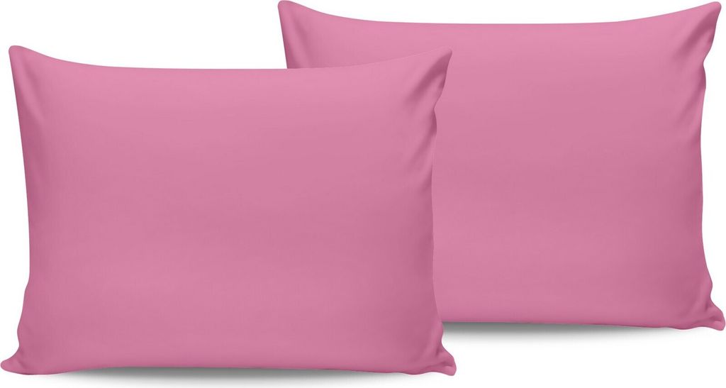 L'Essentiel Linge de Maison, Pink, Kissenbezug-Set (2 Stück) (EU) (IT), Rosa, 100 % BAUMWOLLE RANFORCE, 50 x 80 cm
