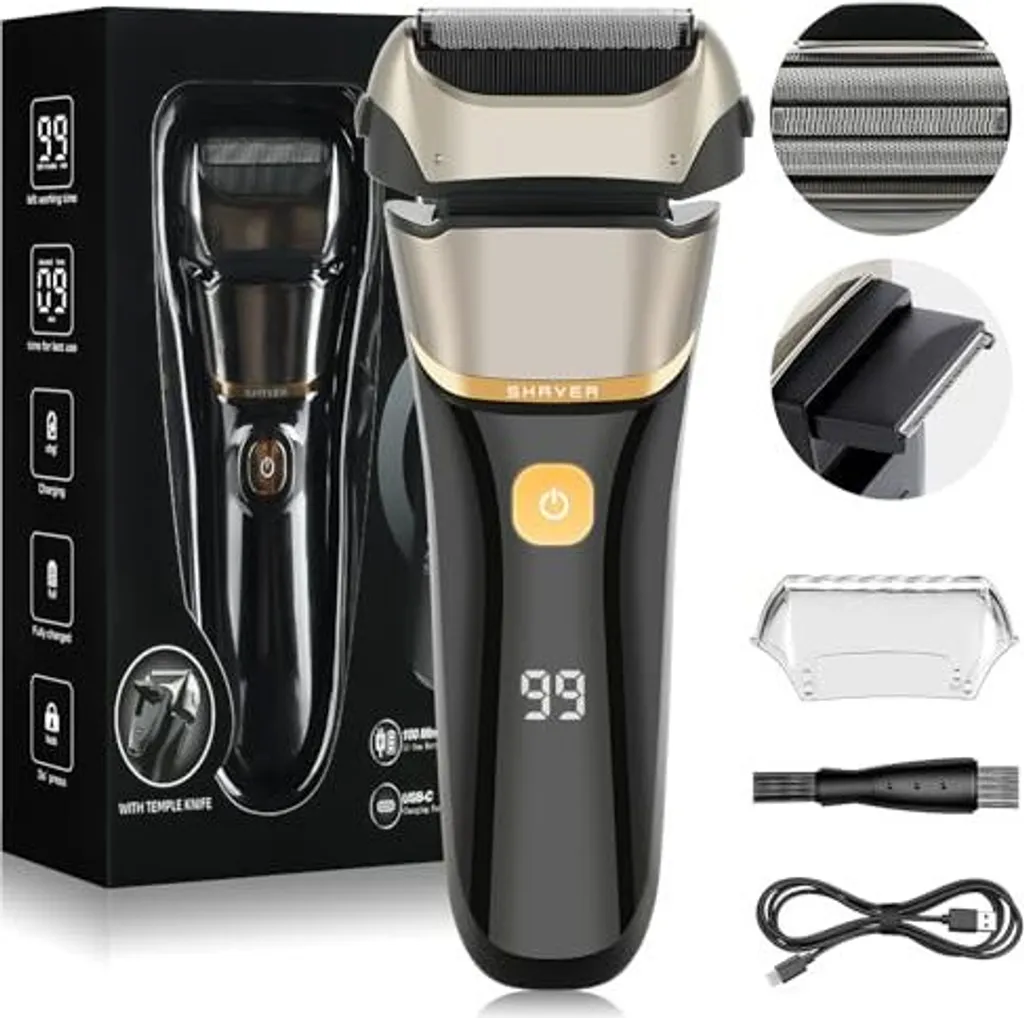 Rasoio a Lamina AOOWU 2-in-1 USB: Rasatura Professionale Wet & Dry