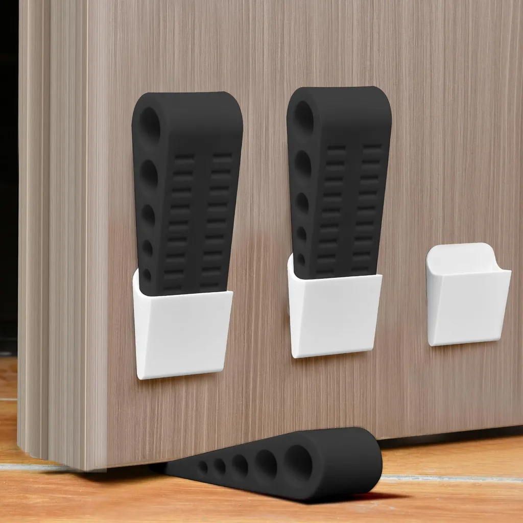 Bloque Porte Anti-Claquement Lot de 3 Cales Caoutchouc pour Toutes Surfaces