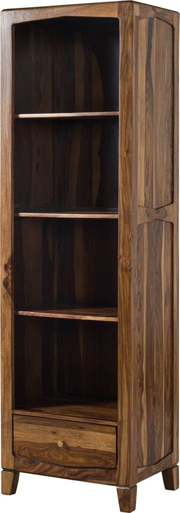 MASSIVMOEBEL24 Standregal Sheesham 60x45x200 braun lackiert ANCONA #140
