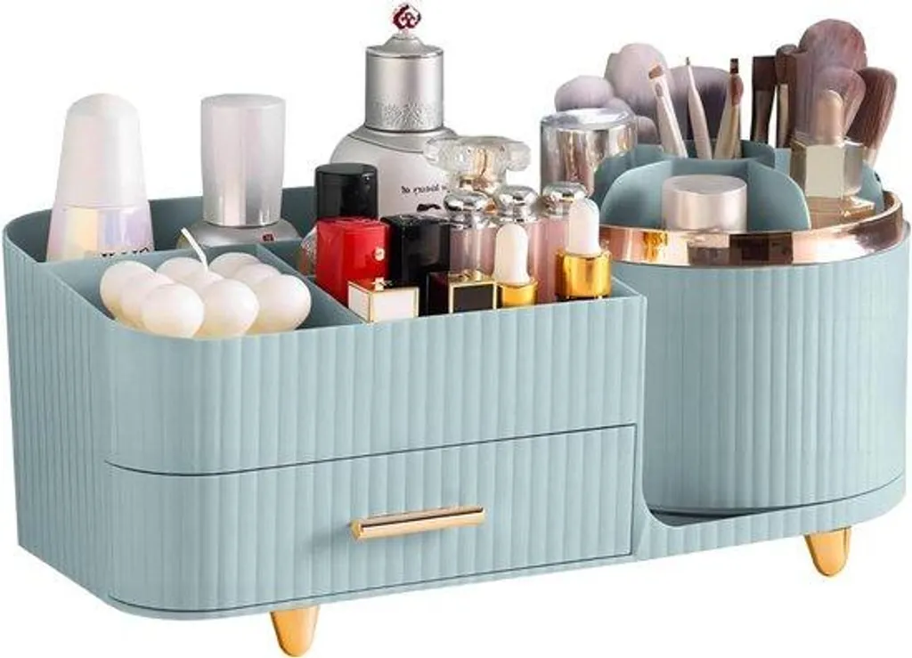 Tour de rangement cosmétique pour coiffeuse - Rotation 360° - Vert