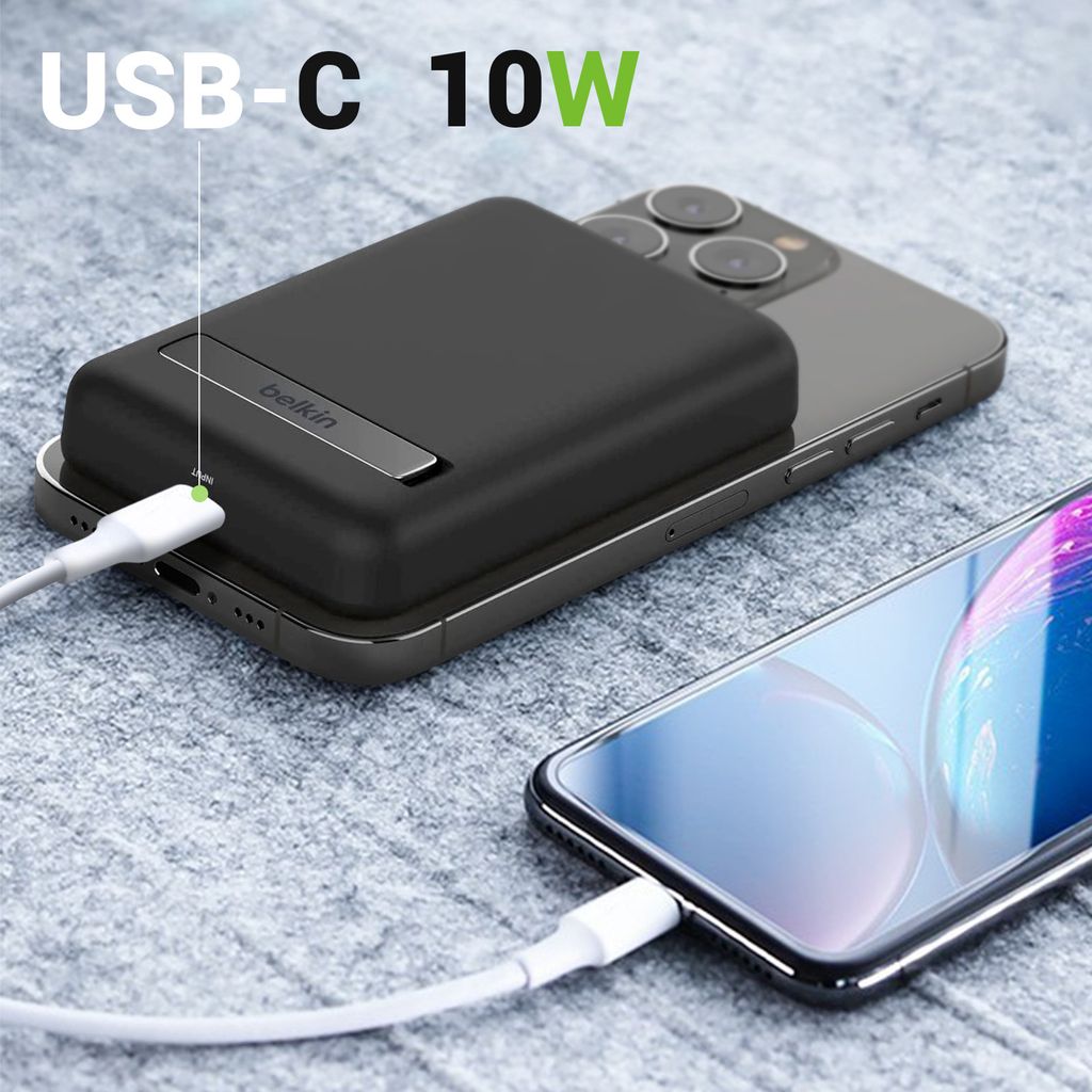 Belkin magnet./drahtl. Powerbank 5.000mAh schw.mit Fuß Produktbild 6
