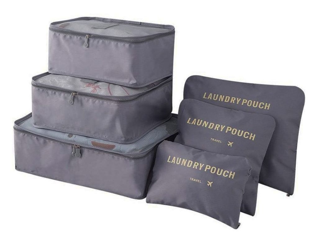 Verk 01500 Reise-Organizer-Set für Koffer, 6-teilig, grau