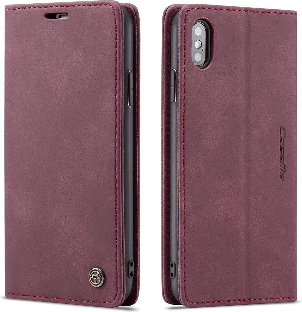 iPhone XS Hülle, LaimTop Retro Kunstledertasche TPU Innere, Kartenfächer, Magnetverschluss, Klapphülle mit Standfunktion Schutzhülle für iPhon...