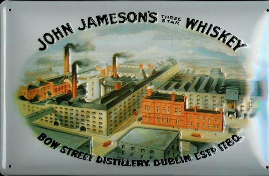 Blechschild John Jameson three star Whiskey Fabrik Dublin Produktbild 