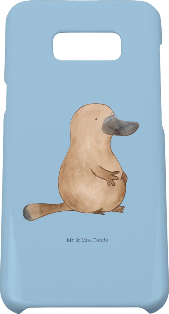 Mr. & Mrs. Panda Samsung Galaxy S8 plus Handyhülle Schnabeltier Mut - Blau Pastell - Geschenk, Handy, Weltreise, Meer, Arbeit, Lebensweisheit, Hü...
