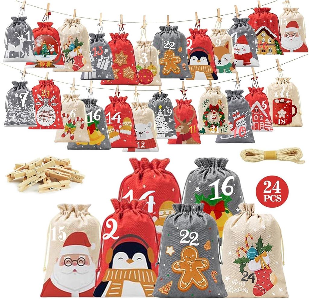 Adventskalender zum Befüllen für Kinder – 24 Tüten – Produktbild 